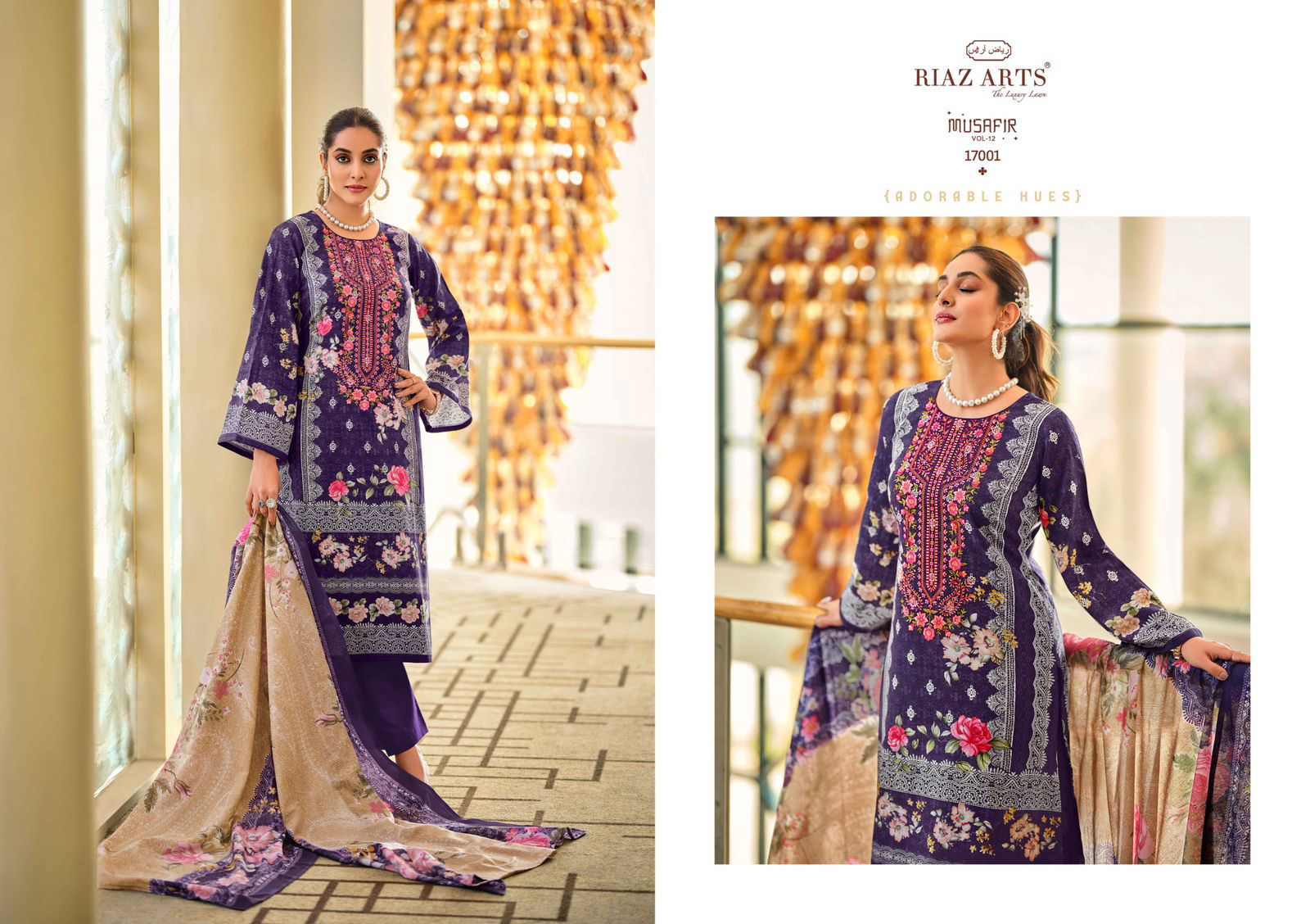 Musafir Vol 12 By Riaz Arts Printed Karachi Cotton Dress Material Wholesale Shop In Surat
